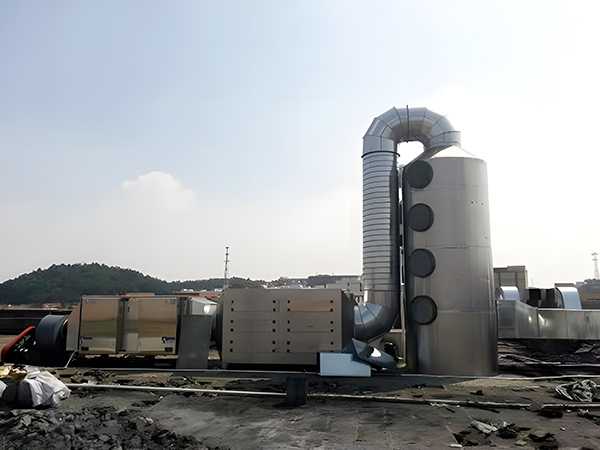 水噴淋塔+干式過濾器+UV光解凈化器